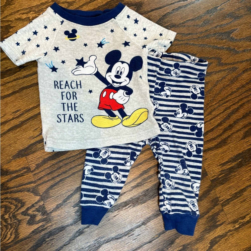 Disney Mickey Mouse Kids Pajama Set - Gray and Navy